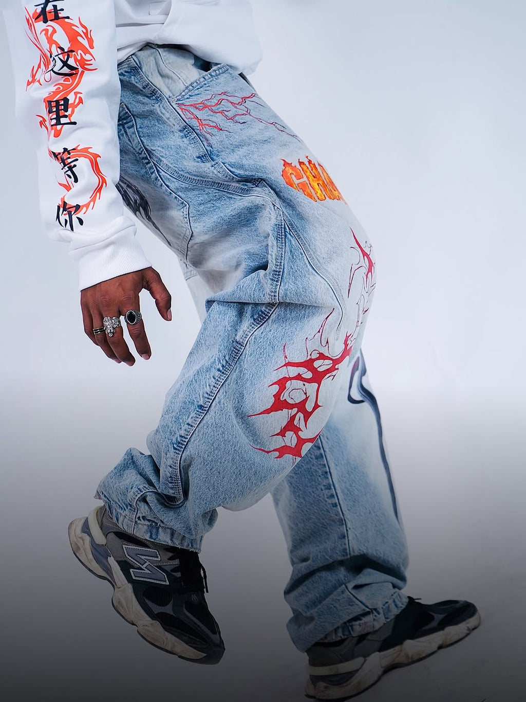 HULKA GHAATAK DRACON Baggy Denim Jeans – BLUE