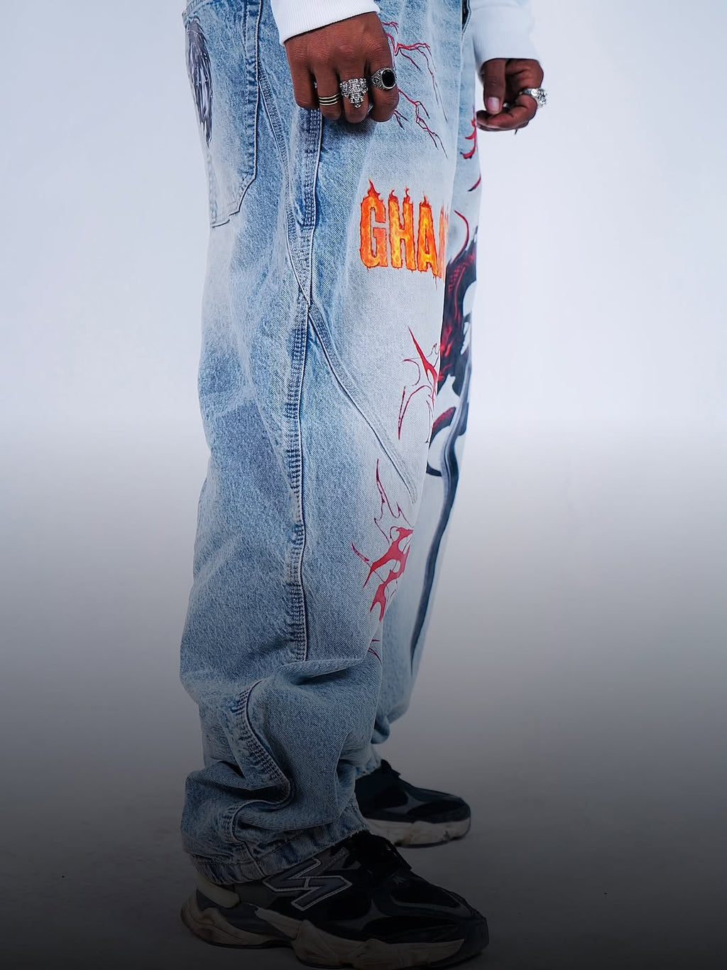 HULKA GHAATAK DRACON Baggy Denim Jeans – BLUE