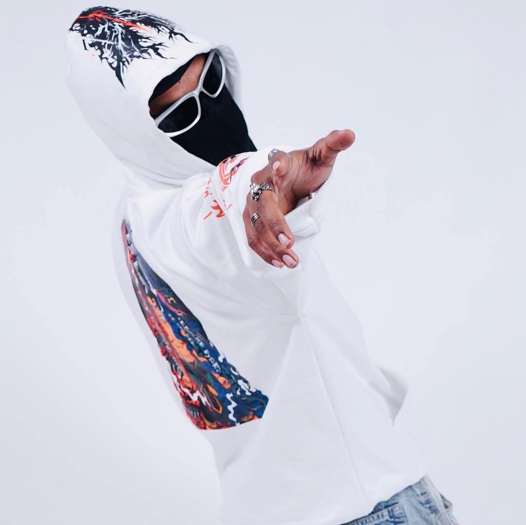 HULKA Dragon Warrior Drop Shoulder Hoodie – White