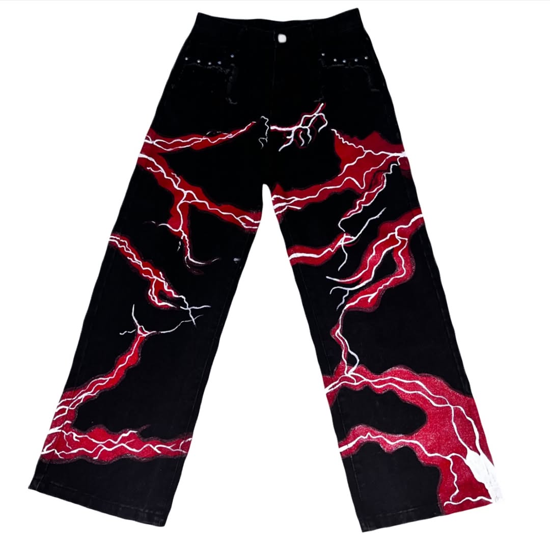 HULKA THUNDERBOLT Baggy Jeans – Black