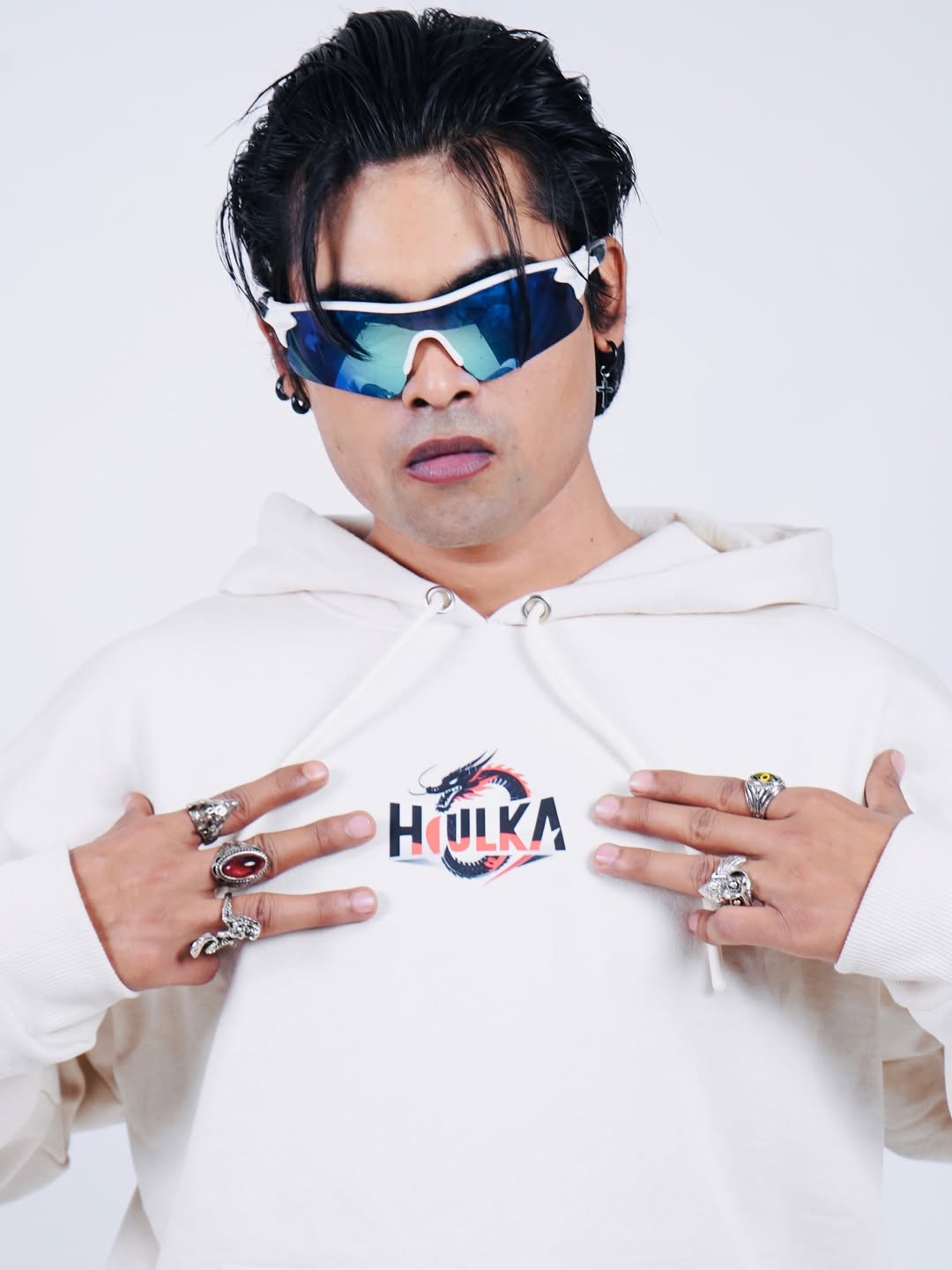 HULKA Off White Drop Shoulder Hoodie – Cream