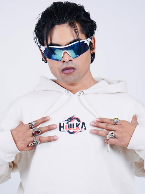 HULKA Off White Drop Shoulder Hoodie – Cream