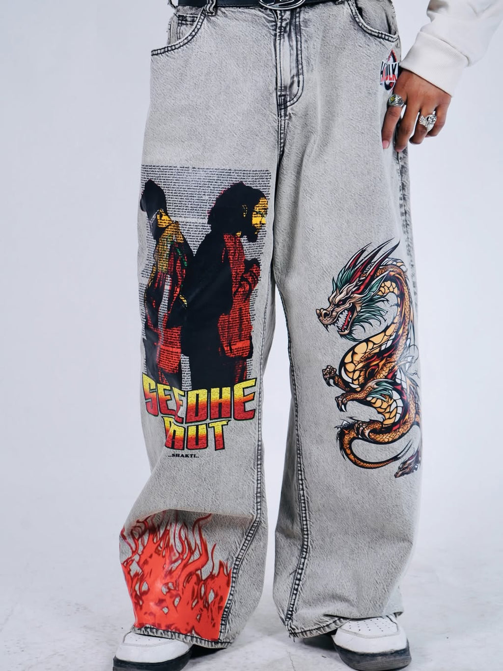 HULKA SHAKTI SM Baggy Denim Jeans – Washed Grey